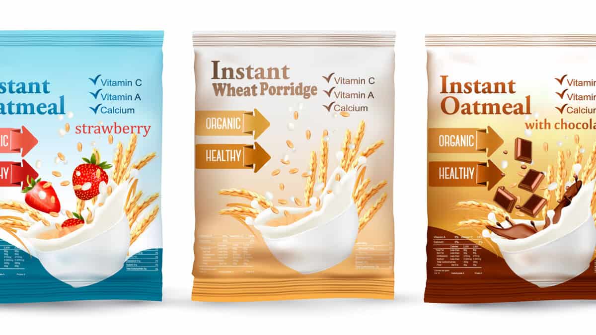 Bags of instant oats.