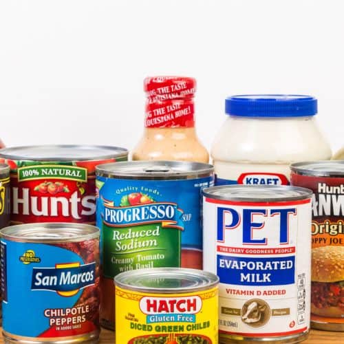 Canned foods.