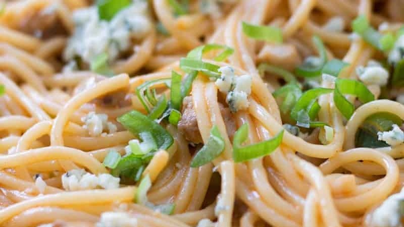 Buffalo chicken pasta.