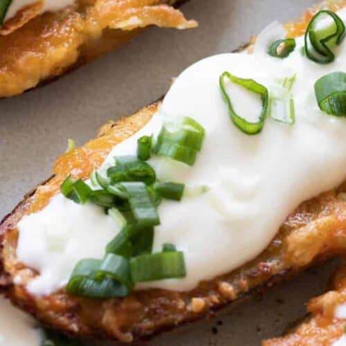 Loaded potato skins.