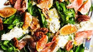 Fig and Prosciutto Salad with Mozzarella and Poppyseed Vinaigrette