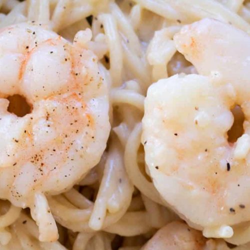 Shrimp carbonara.