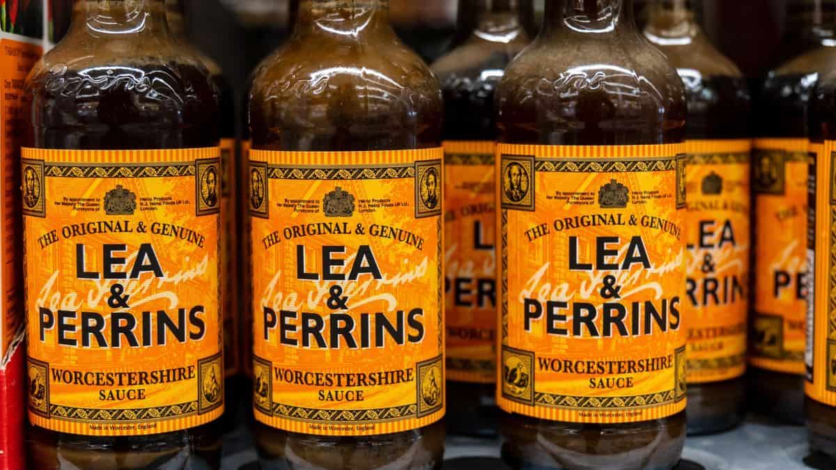 Bottles of Worcestershire sauce.