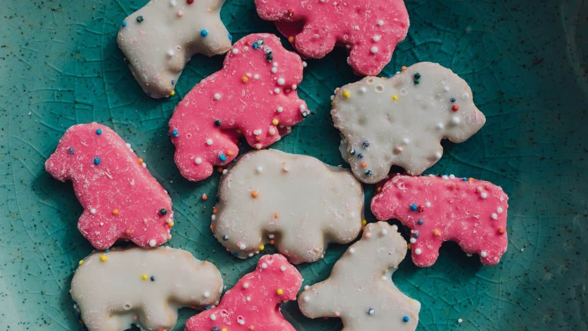 Circus animal cookies with frosting.