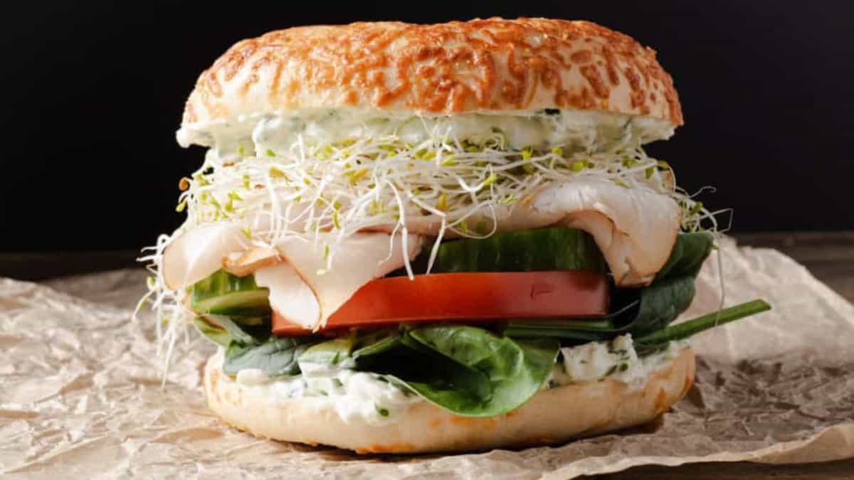 Turkey Bagel Sandwich.