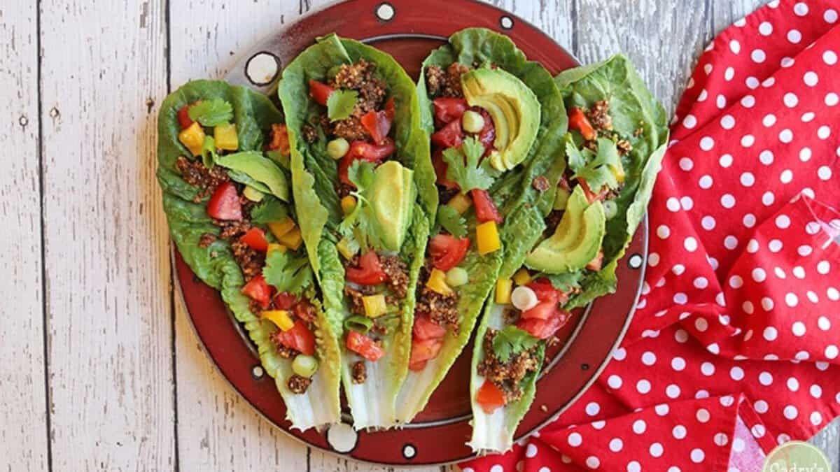 Raw tacos with walnut filling.