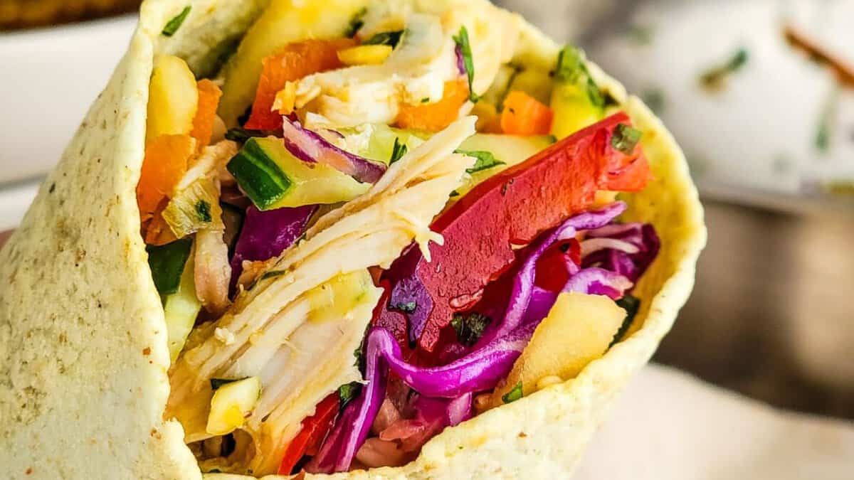 Asian Sesame Chicken Salad Wrap.