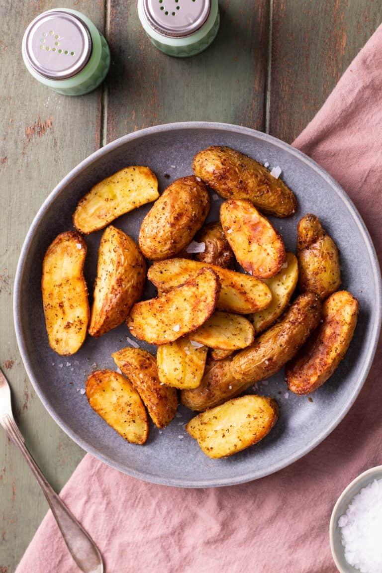 Crispy Air Fryer Fingerling Potatoes with Garlic Butter- always use butter