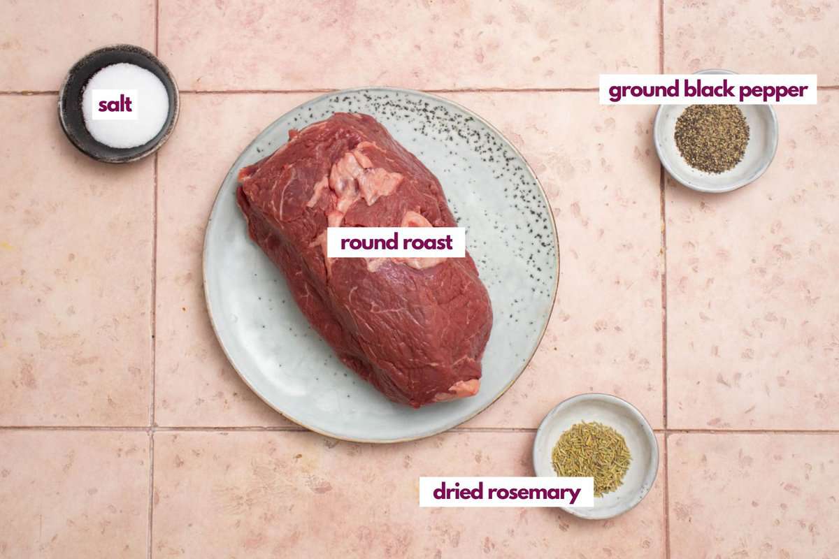 Ingredients needed to make fryer roast beef.