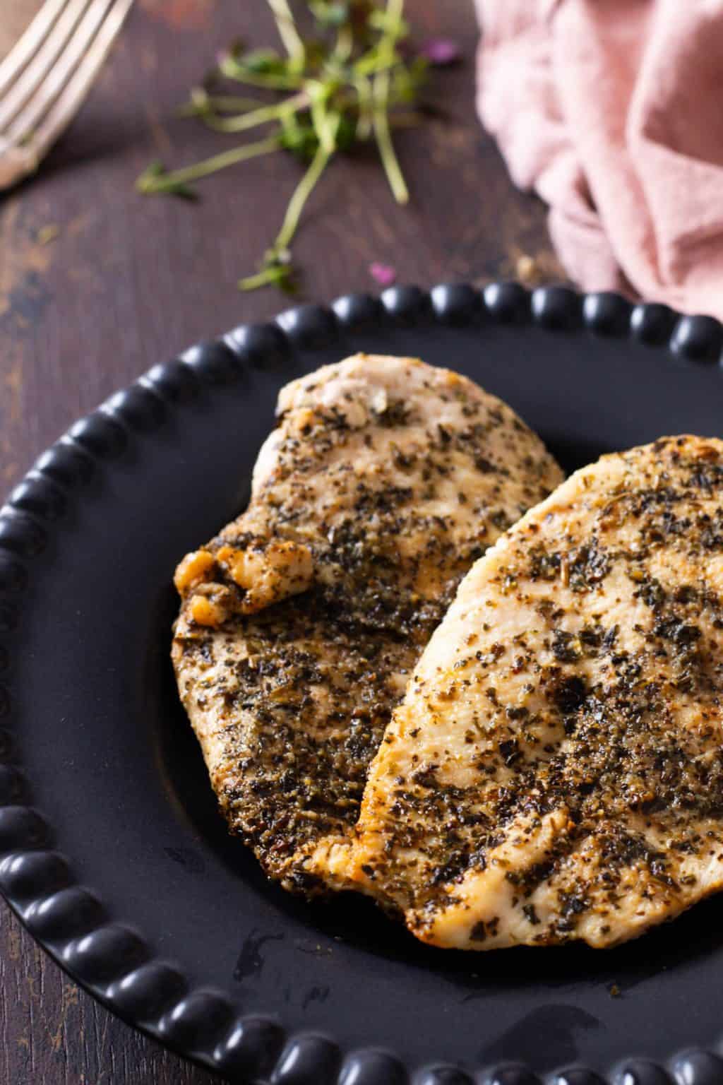 Juicy Air Fryer Thin Chicken Breasts - always use butter