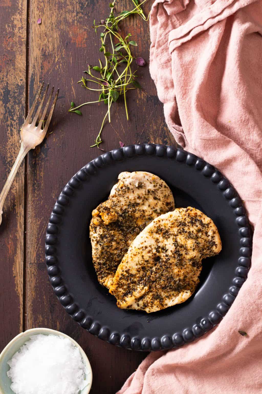 Juicy Air Fryer Thin Chicken Breasts - always use butter