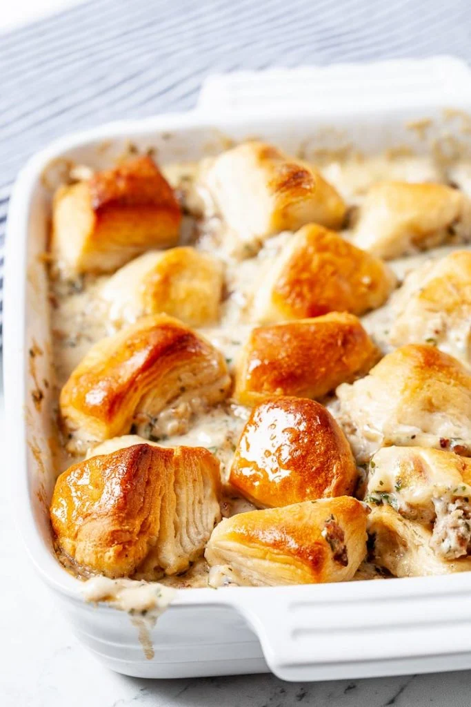 Biscuits and Gravy Casserole.