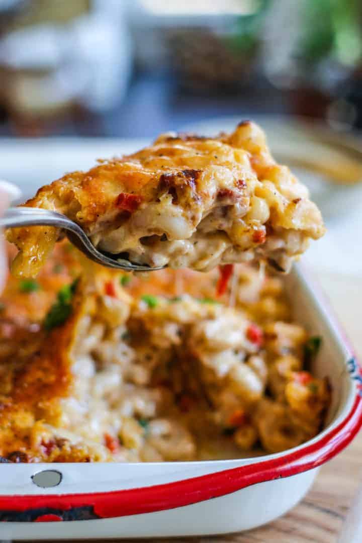 Pimento Macaroni and Cheese with Bacon Recipe.