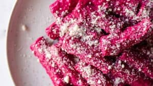 Beet pasta.