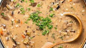 Mushroom wild rice soup.