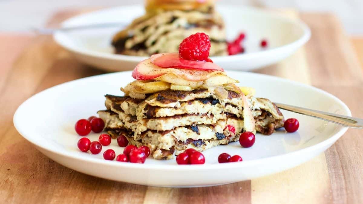 Egg Pancakes with Apples & Berries.