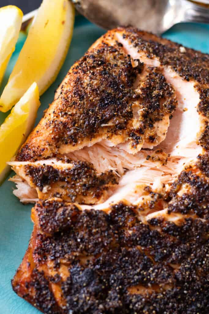 Flavor Packed Air Fryer Salmon with Skin - always use butter