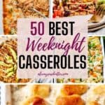 Collage showing different weeknight casseroles.