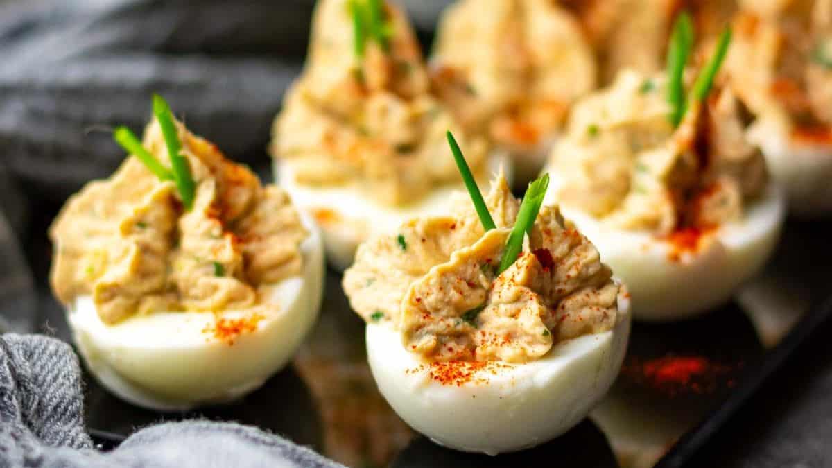 Lithuanian Deviled Eggs with Tuna.