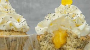 Lemon poppy seed cupcakes.