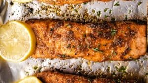 Simple baked salmon.