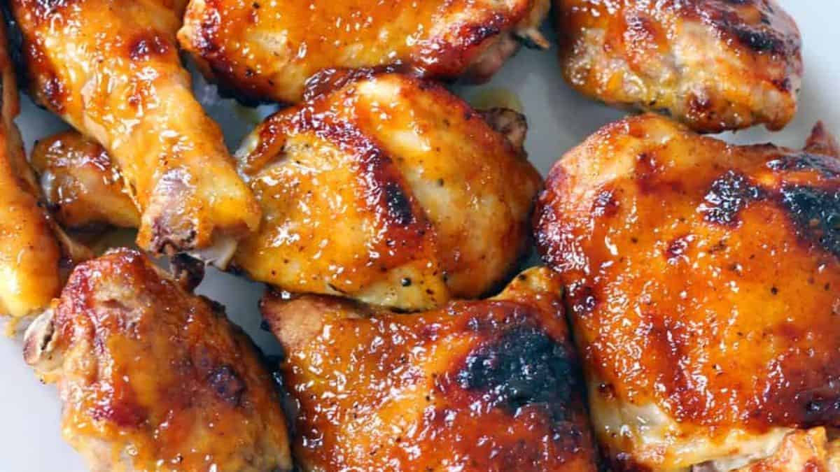 Oven baked BBQ chicken.