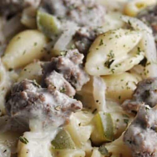 Philly cheesesteak casserole.