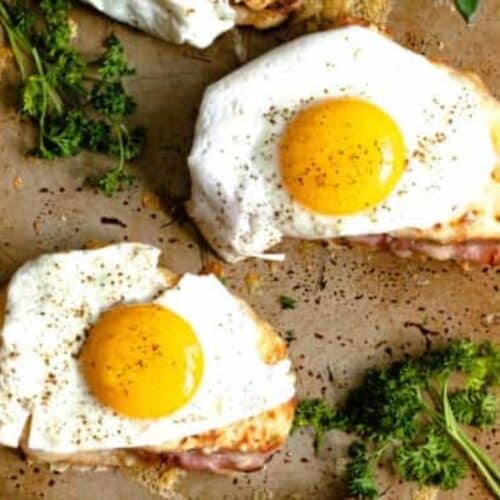 Croque madame sandwiches.