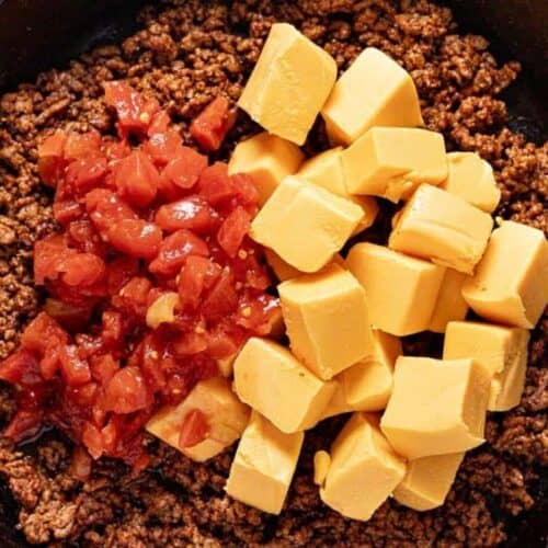 Making rotel dip.