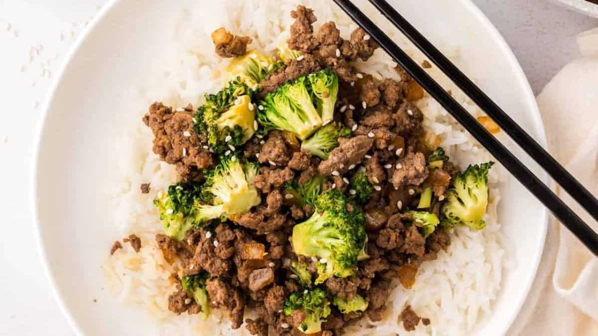 Ground Beef And Broccoli.