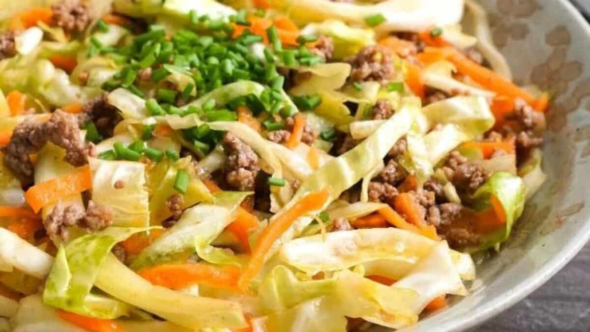 Ground Beef and Cabbage Skillet.