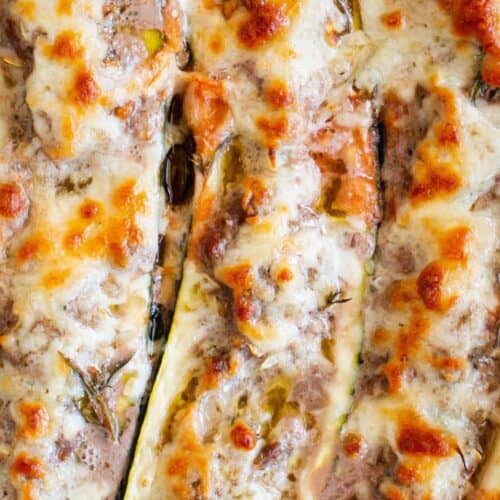 Ground Beef Stuffed Zucchini Boats.