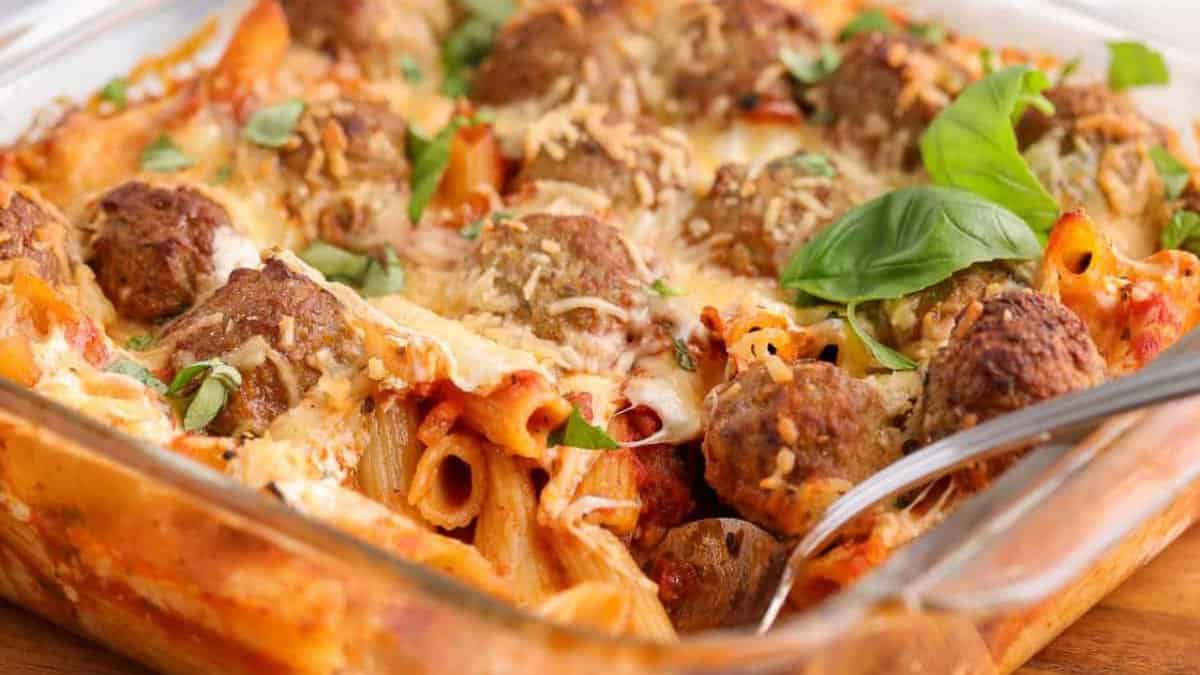 Meatball Pasta Bake.