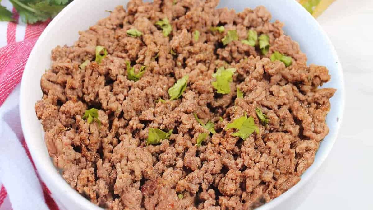 AIR FRYER GROUND BEEF.