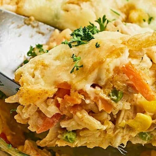 Chicken and rice casserole.