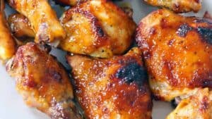 Oven baked BBQ chicken.