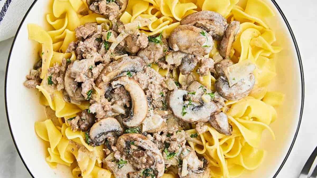 Ground Beef Stroganoff.