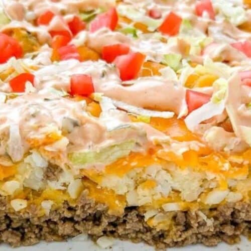 Cheeseburger tater tot casserole.