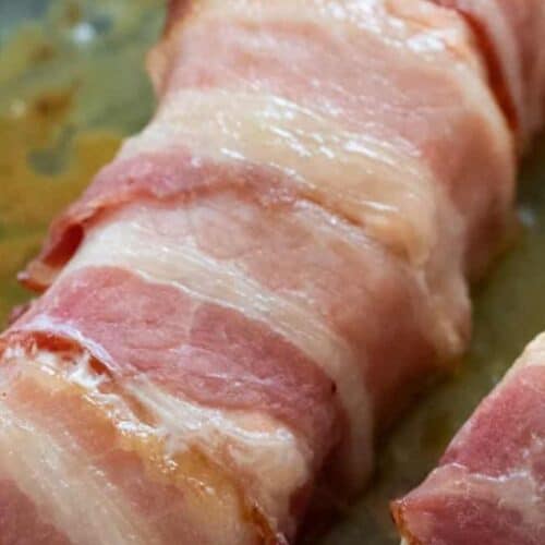 Bacon wrapped salmon.