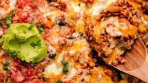 Mexican beef and rice casserole.