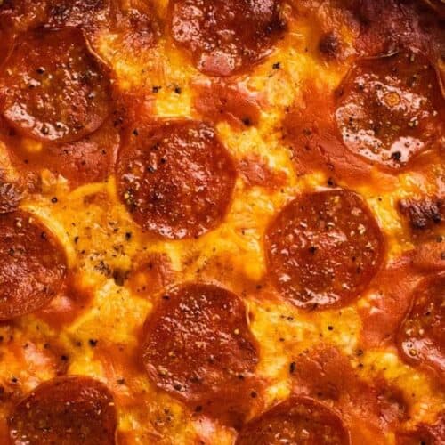 Pizza baked butter beans.