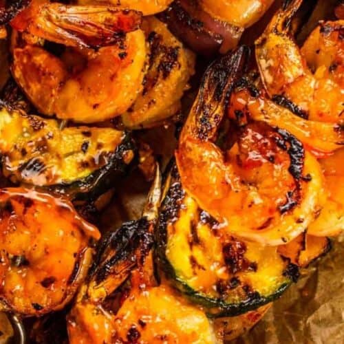 Shrimp skewers.