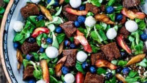 Blueberry rhubarb salad.