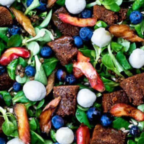 Blueberry rhubarb salad.