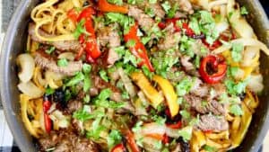 Steak fajita pasta.