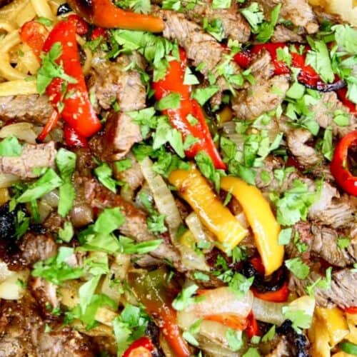 Steak fajita pasta.