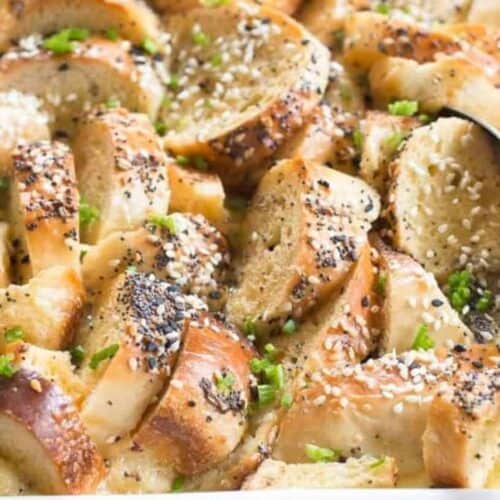 Bagel breakfast bake.