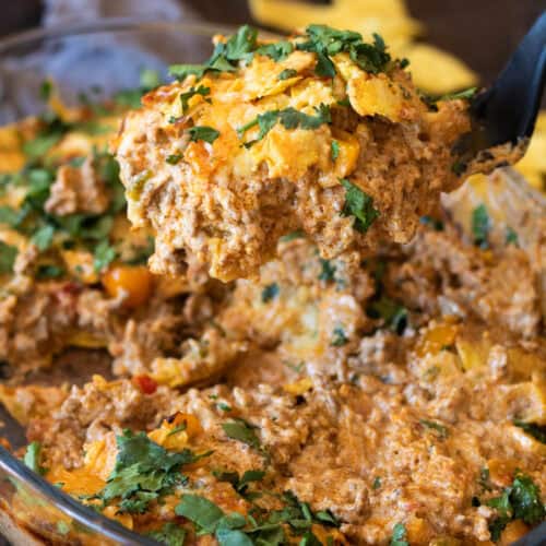 Walking taco casserole.