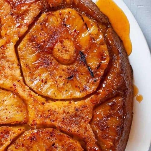 Grilled pineapple upside down cake.