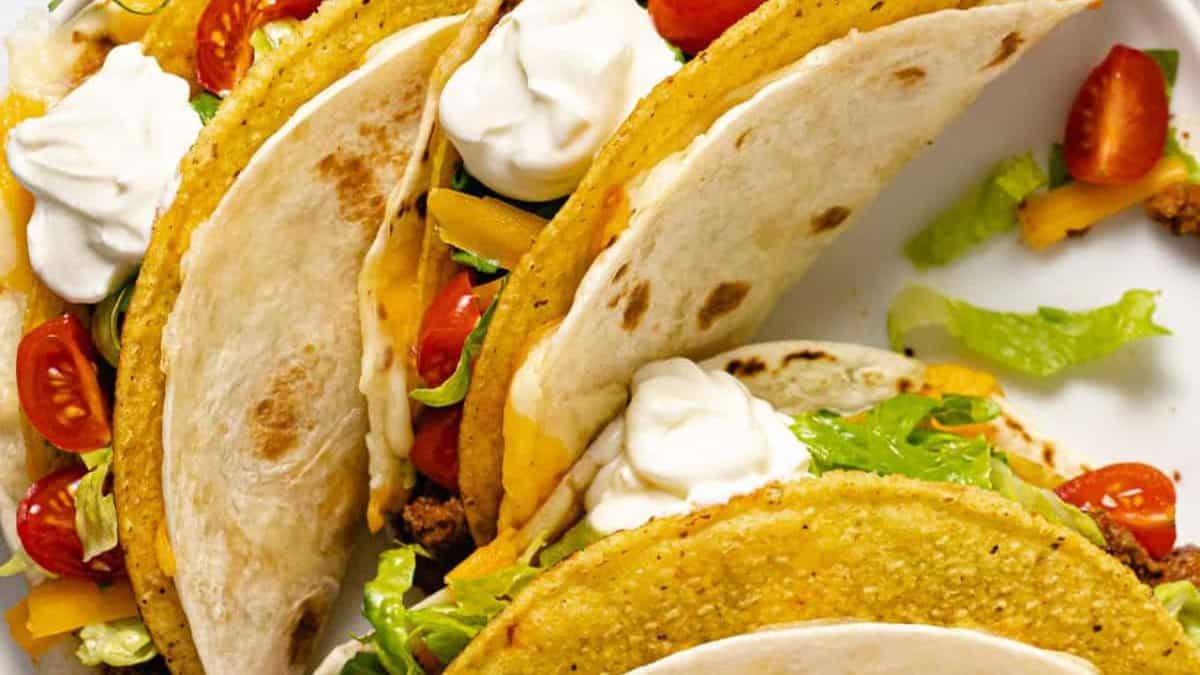 A platter of cheesy Gordita crunch.